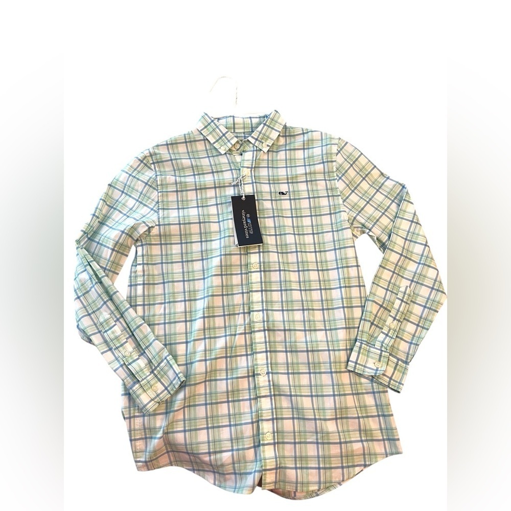 NWT Vineyard Vines On The Go Performance Button Down Shirt Color Mint Sprig Sz M